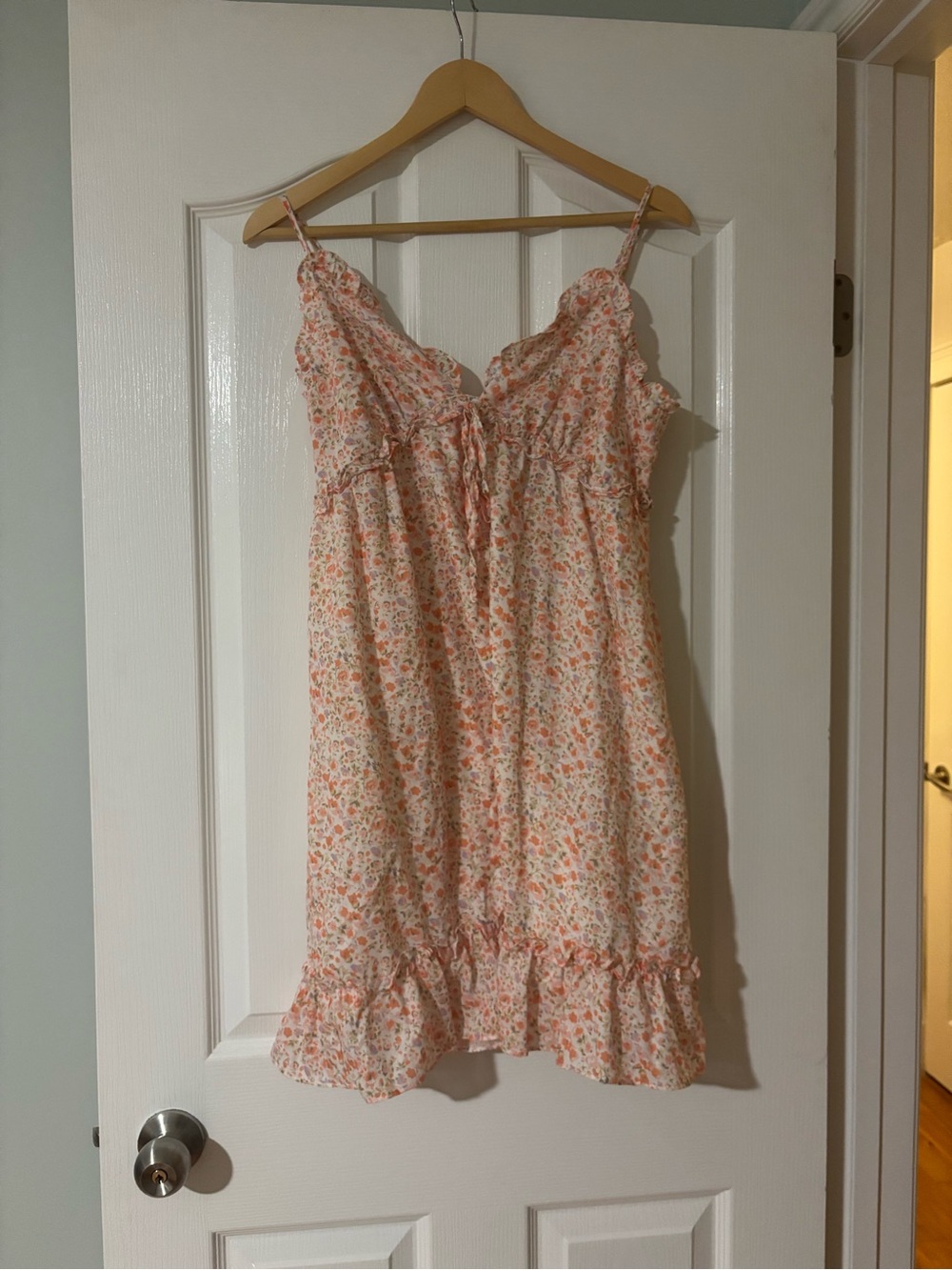 Molly Bracken Peach Floral Slip Dress